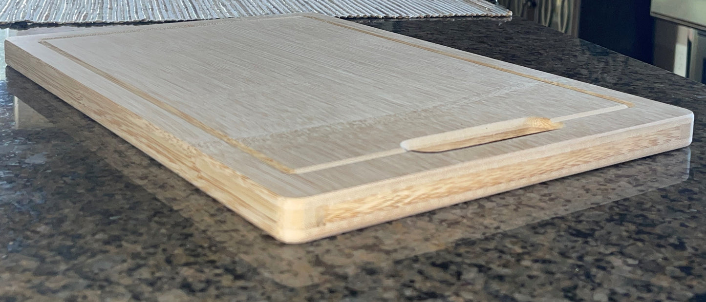 Bamboo Cutting Board With handle Cutout (15"x10")