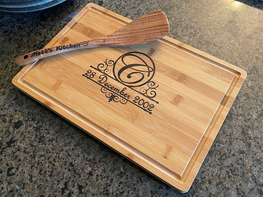 Bamboo Cutting Board With Routed Handles (15"x10")
