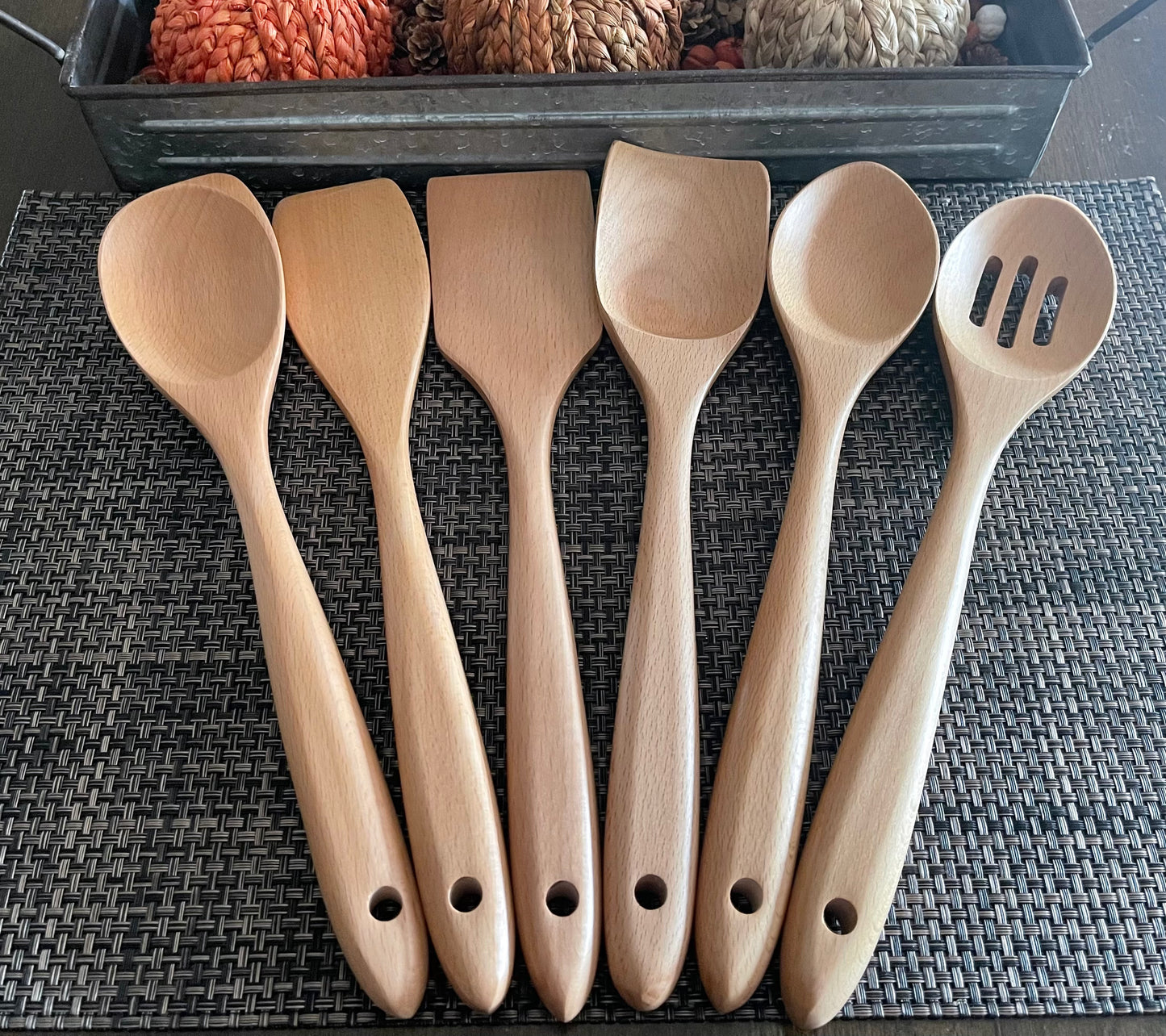 6 Piece Beech Wood Cooking Utensils